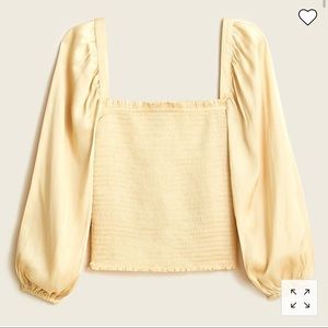 JCrew Satin finish Smocked Top